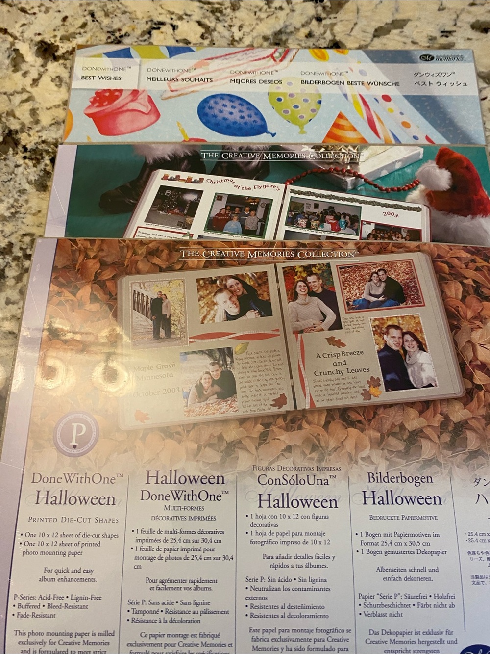Creative Memories Holiday done in one Paper Kits set of 3